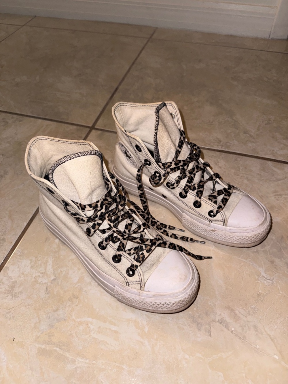 Custom platform high top converse